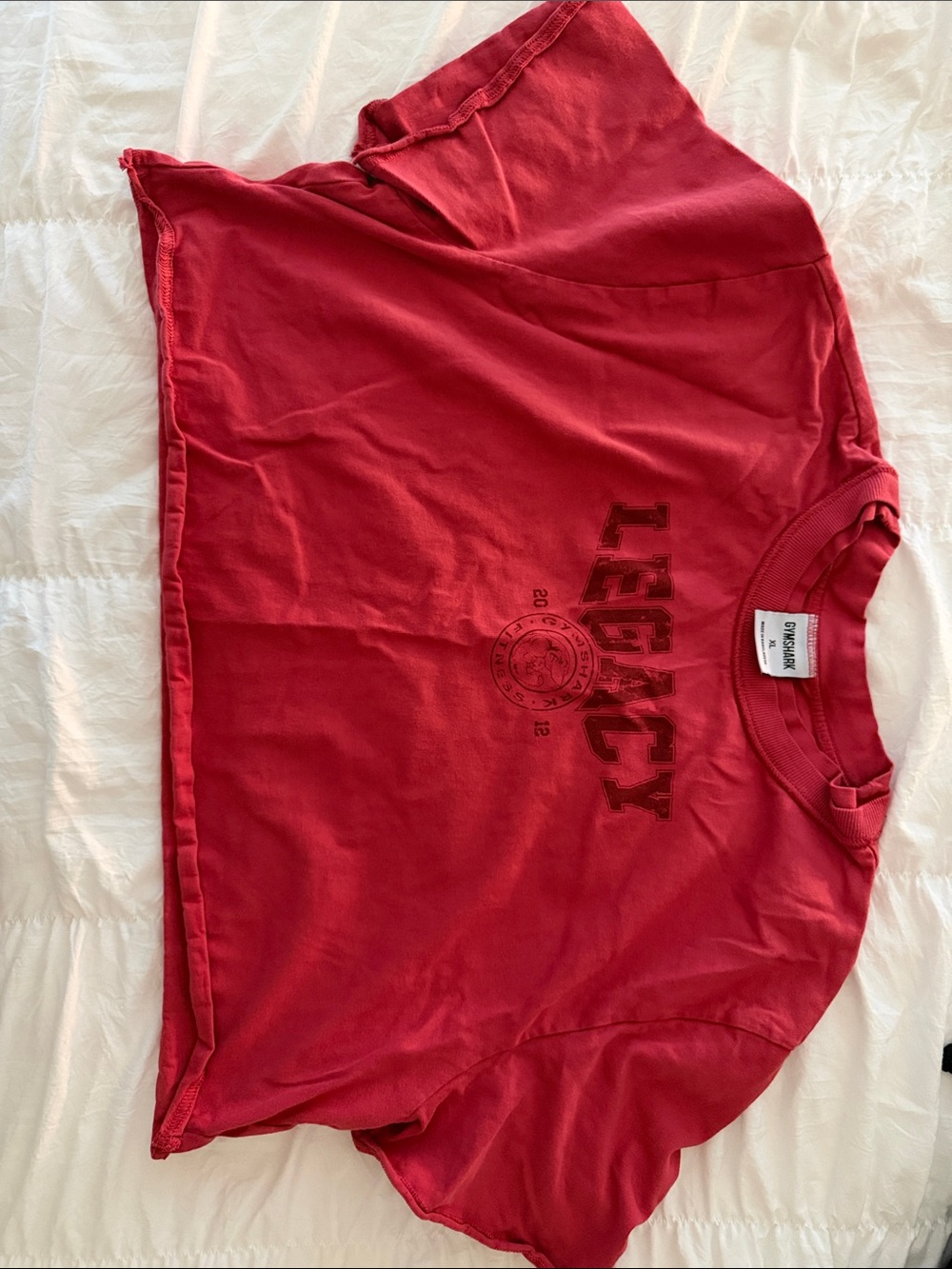 Gymshark Red Crop T-Shirt with Legacy Graphic